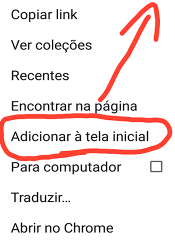 Adicionar à tela inicial